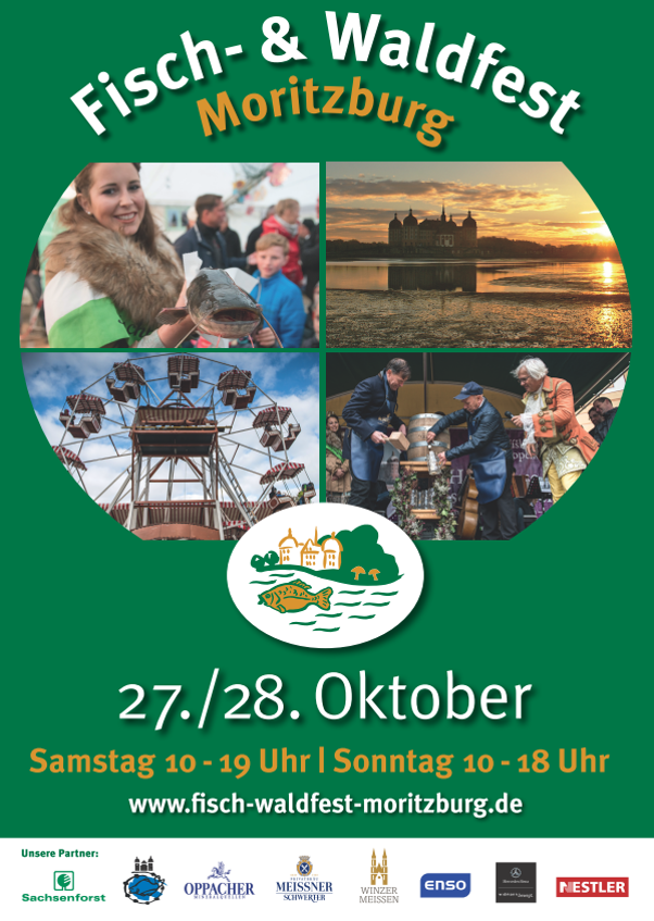 Flyer für das Fisch- und Waldfest Moritzburg 2018